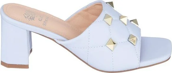 GC Shoes Alexis Lilac Studded Block Heel Sandals - Image 2