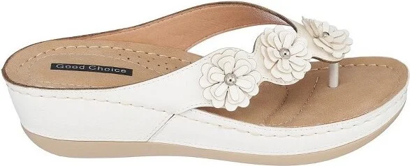 GC Shoes Ammie Blush Flower Comfort Slide Wedge Sandals - Image 4