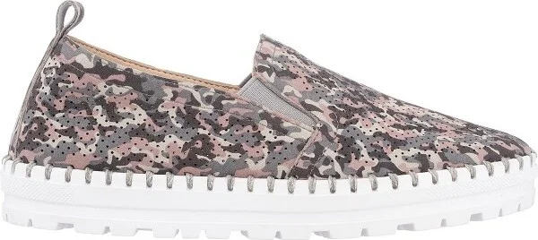 GC Shoes Aroma Grey Camouflage Slip On Platform Sneakers - Image 2