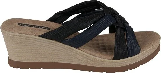 GC Shoes Caro Lavender Two-Tone Strappy Comfort Slide Wedge Sandals - Image 4