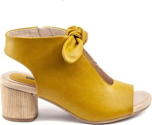GC Shoes Kimora Yellow Bow-Tie Block Heel Sandals - Image 2
