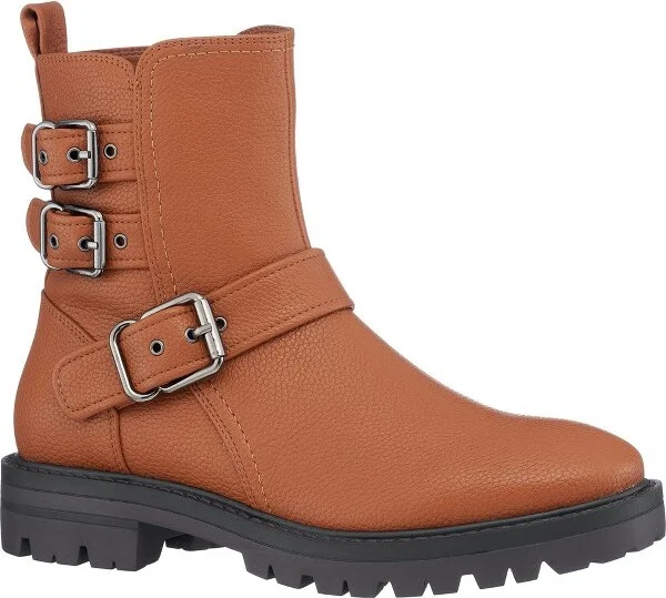 Gc Shoes Kingsburg Cognac Strappy Buckle Detail Lug Sole Ankle Boots