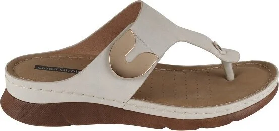 GC Shoes Sam Yellow Hardware Comfort Slide Flat Sandals - Image 4