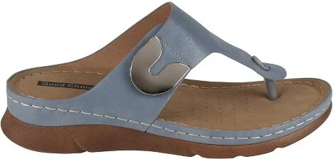 GC Shoes Sam Yellow Hardware Comfort Slide Flat Sandals - Image 6