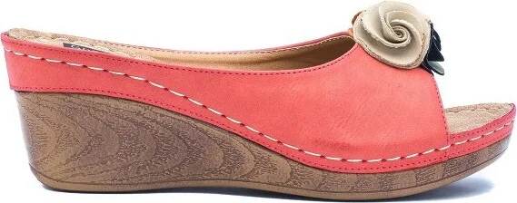 GC Shoes Sydney Natural Flower Comfort Slide Wedge Sandals - Image 6