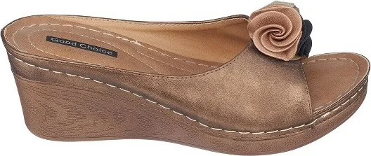 GC Shoes Sydney Natural Flower Comfort Slide Wedge Sandals - Image 8