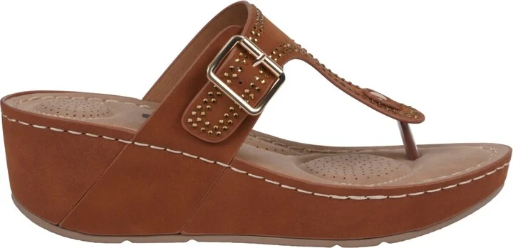 Gc Shoes Women's Alani Embellished Thong Wedge Sandals - Image 2