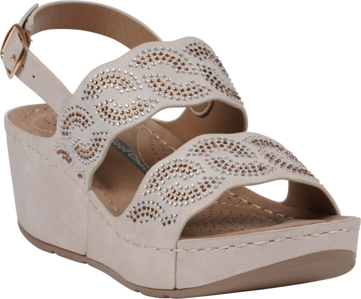 Gc Shoes Women's Alexia Embellished Wedge Sandals