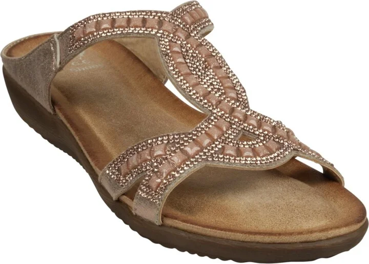 Gc Shoes Women's Alora Embellished Slide Flat Sandals