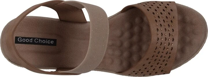 Gc Shoes Women's Bane Embellished Elastic Double Band Wedge Sandals - Image 4
