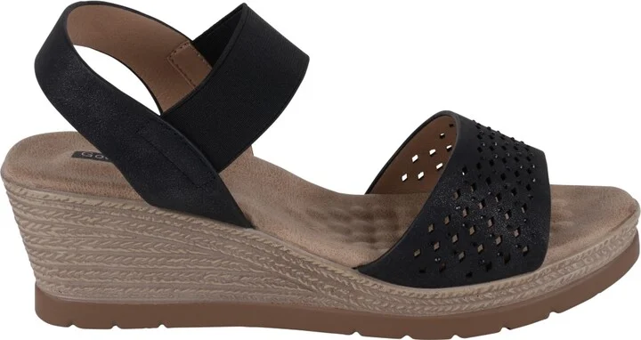 Gc Shoes Women's Bane Embellished Elastic Double Band Wedge Sandals - Image 6