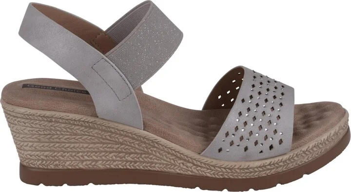 Gc Shoes Women's Bane Embellished Elastic Double Band Wedge Sandals - Image 10