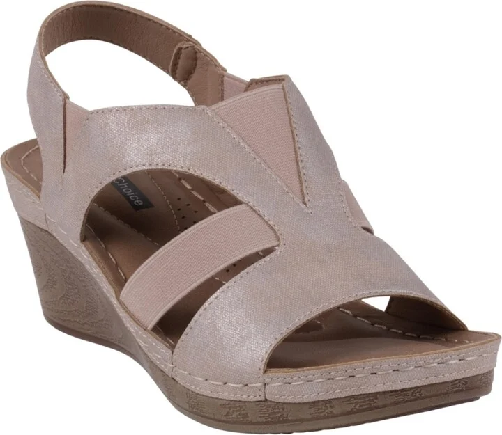Gc Shoes Women's Banks Cut Out Slingback Wedge Sandals