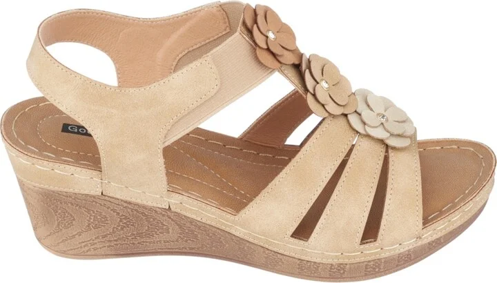 Gc Shoes Women's Beck Flower Detail Wedge Sandals - Image 2