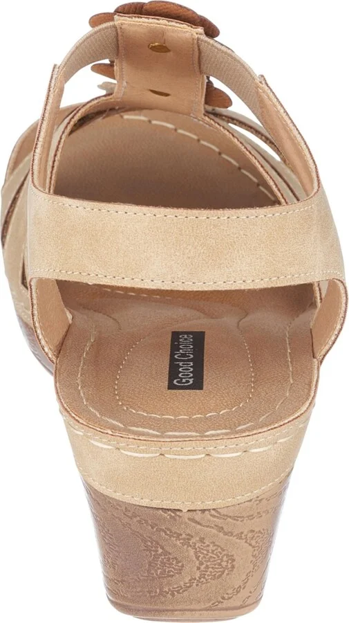 Gc Shoes Women's Beck Flower Detail Wedge Sandals - Image 3