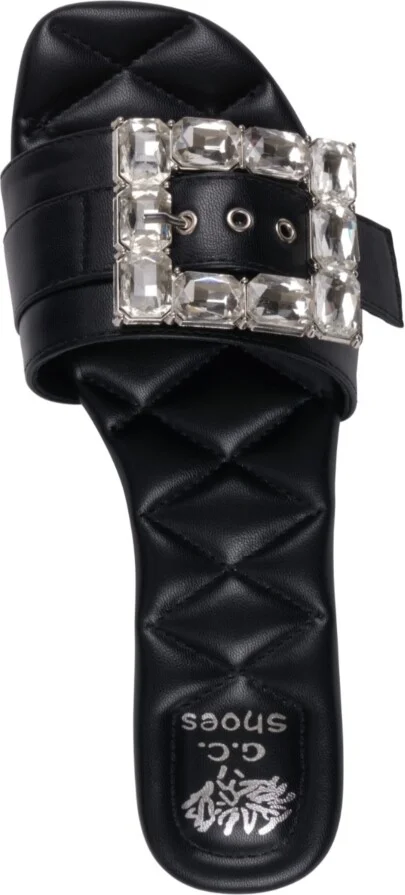 Gc Shoes Women's Bianca Rhinestone Buckle Flat Sandals - Image 8