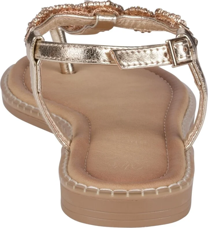 Gc Shoes Women's Cali Embellished T Strap Flat Sandals - Image 3
