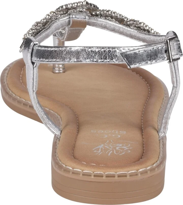 Gc Shoes Women's Cali Embellished T Strap Flat Sandals - Image 7