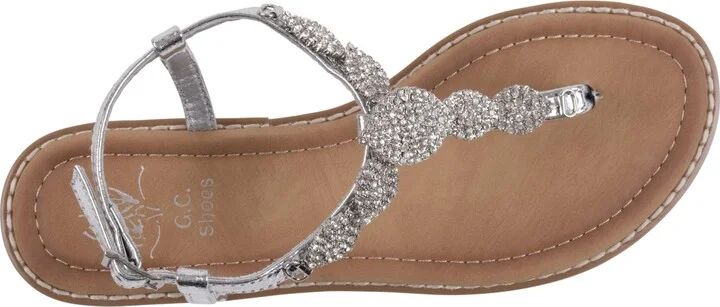 Gc Shoes Women's Cali Embellished T Strap Flat Sandals - Image 8
