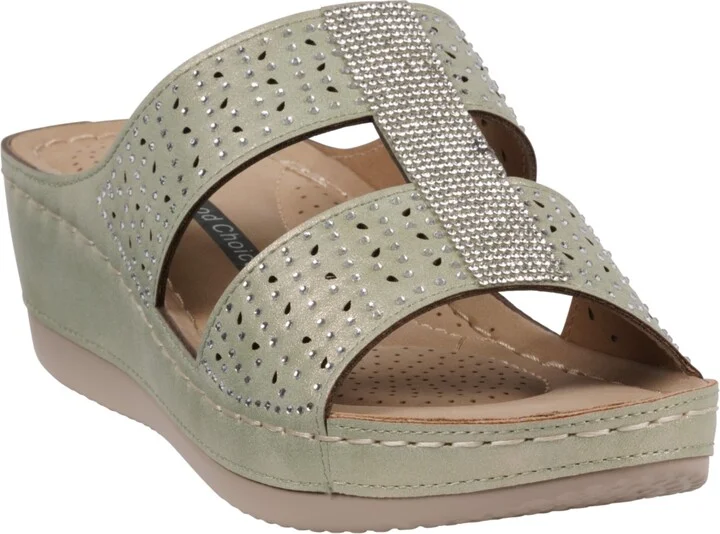 Gc Shoes Women's Carrie Embellished Wedge Sandals