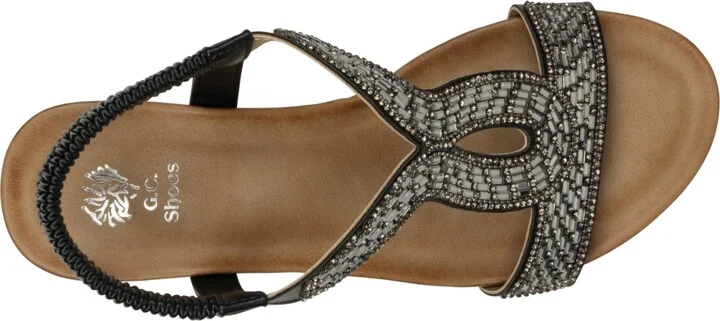 Gc Shoes Women's Celestia Embellished Cut Out Slingback Wedge Sandals - Image 4