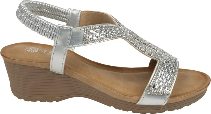 Gc Shoes Women's Celestia Embellished Cut Out Slingback Wedge Sandals - Image 6
