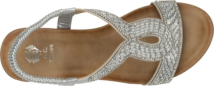 Gc Shoes Women's Celestia Embellished Cut Out Slingback Wedge Sandals - Image 8