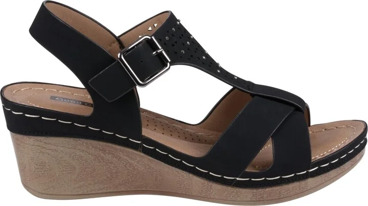 Gc Shoes Women's Cole Embellished T-Strap Slingback Wedge Sandals - Image 6
