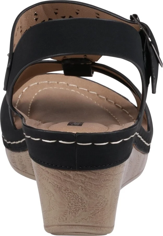 Gc Shoes Women's Cole Embellished T-Strap Slingback Wedge Sandals - Image 7