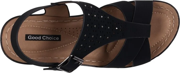 Gc Shoes Women's Cole Embellished T-Strap Slingback Wedge Sandals - Image 8