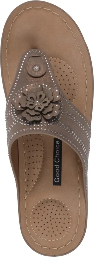 Gc Shoes Women's Cora Embellished Floral Wedge Sandals - Image 4