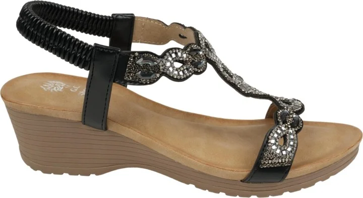 Gc Shoes Women's Damaris Embellished Slingback Wedge Sandals - Image 2