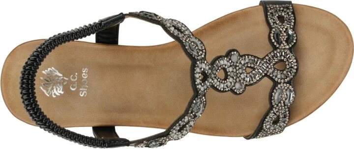 Gc Shoes Women's Damaris Embellished Slingback Wedge Sandals - Image 4