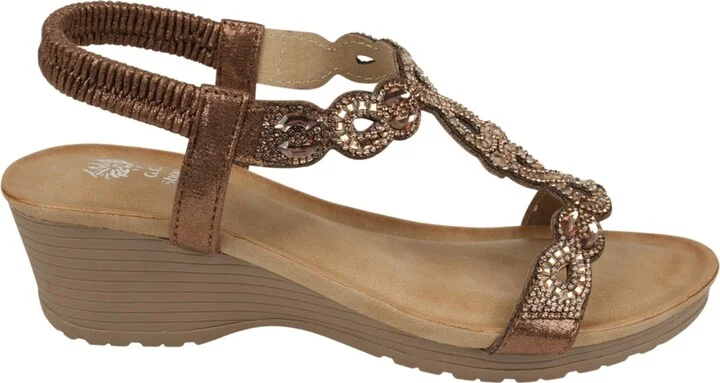 Gc Shoes Women's Damaris Embellished Slingback Wedge Sandals - Image 6