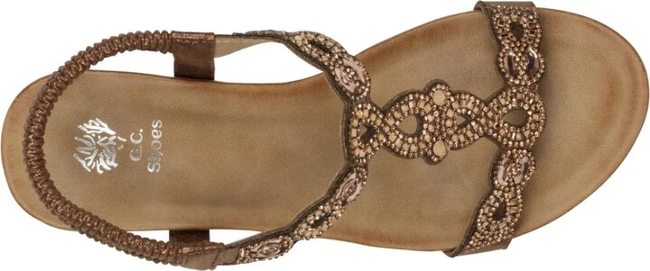 Gc Shoes Women's Damaris Embellished Slingback Wedge Sandals - Image 8