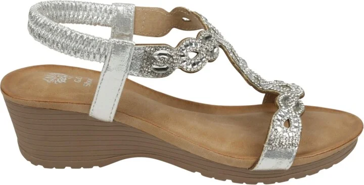 Gc Shoes Women's Damaris Embellished Slingback Wedge Sandals - Image 10
