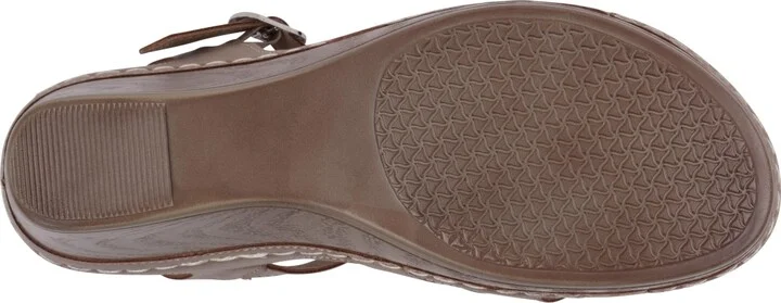 Gc Shoes Women's Darry Perforated T-Strap Slingback Wedge Sandals - Image 5