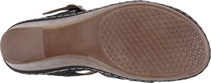 Gc Shoes Women's Darry Perforated T-Strap Slingback Wedge Sandals - Image 9