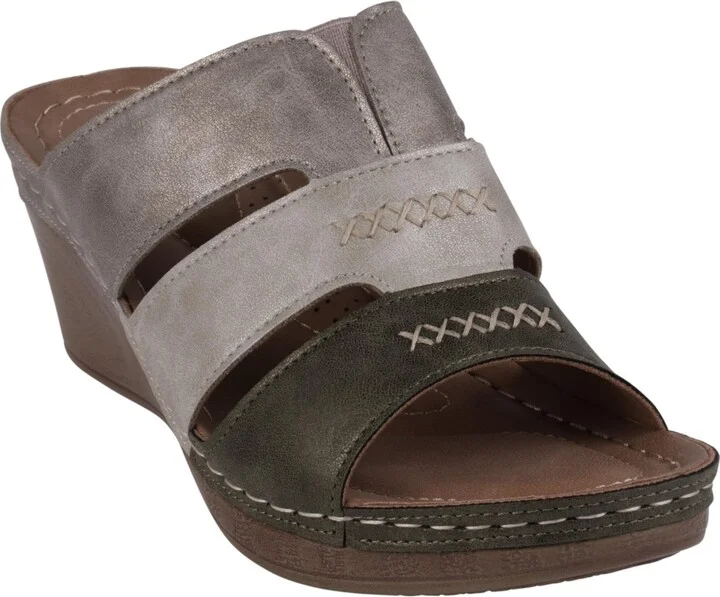 Gc Shoes Women's Delores Triple Band Wedge Sandals