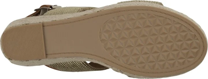 Gc Shoes Women's Ellis Metallic Double Band Slingback Espadrille Wedge Sandals - Image 5