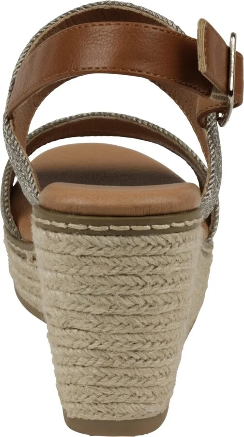 Gc Shoes Women's Ellis Metallic Double Band Slingback Espadrille Wedge Sandals - Image 7