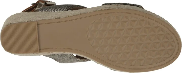Gc Shoes Women's Ellis Metallic Double Band Slingback Espadrille Wedge Sandals - Image 9