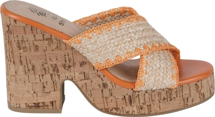 Gc Shoes Women's Elsa Woven Cork Heel Platform Sandals - Image 6