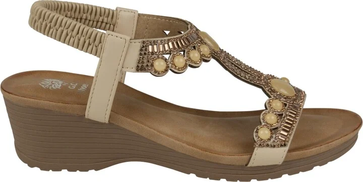 Gc Shoes Women's Fiah Jeweled Slingback Wedge Sandals - Image 2