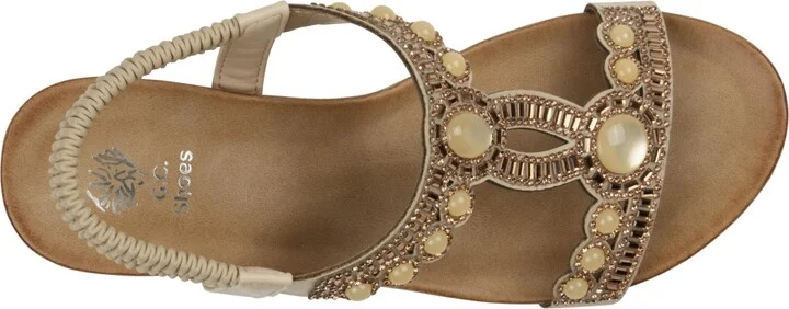 Gc Shoes Women's Fiah Jeweled Slingback Wedge Sandals - Image 4