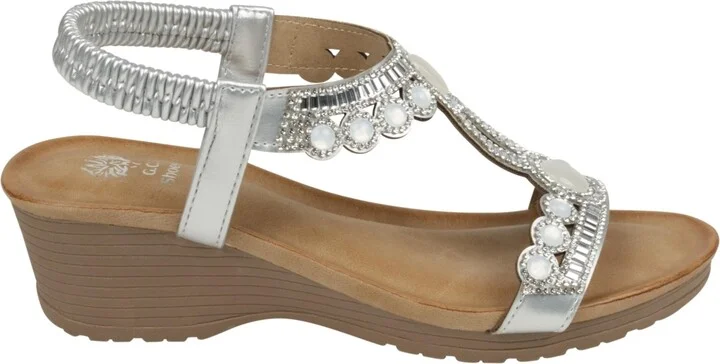 Gc Shoes Women's Fiah Jeweled Slingback Wedge Sandals - Image 10