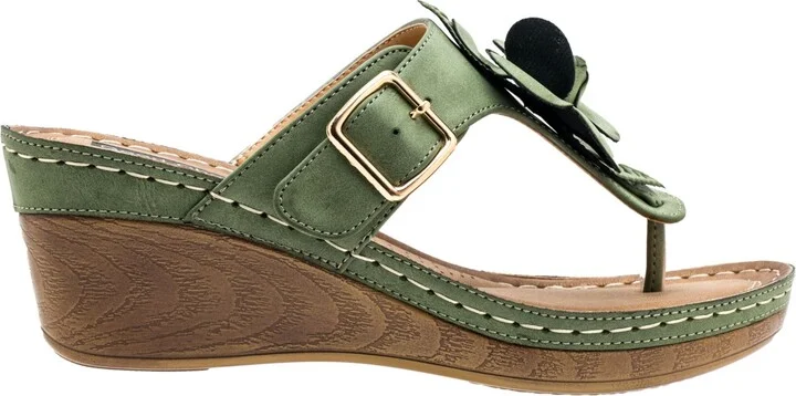 Gc Shoes Women's Flora Rosette Wedge Sandals - Image 5