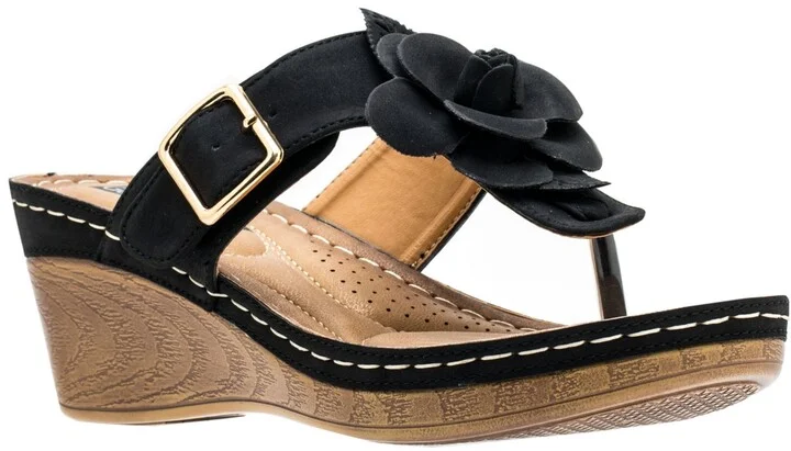 Gc Shoes Women's Flora Rosette Wedge Sandals