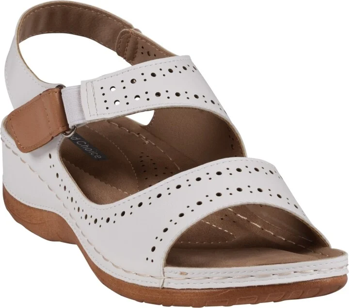 Gc Shoes Women's Foster Perforated Double Band Flat Sandals