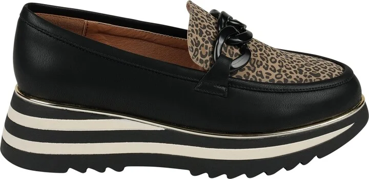 Gc Shoes Women's Geneva Chain Slip On Platform Loafers - Black, Leopard - Image 2